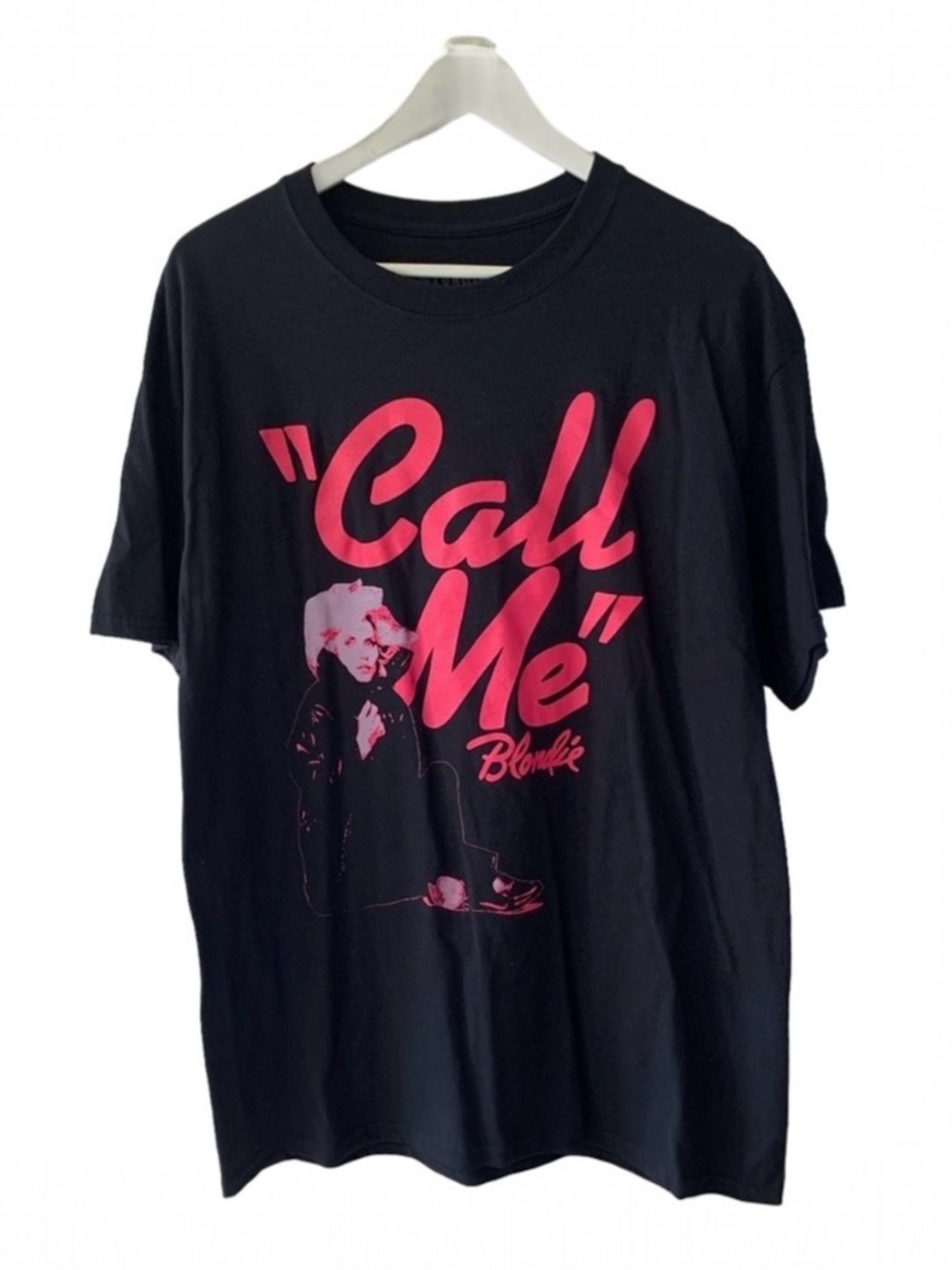 Blondie Call Me Graphic T Shirt Black & Neon Pink 100% Cotton Women’s XL